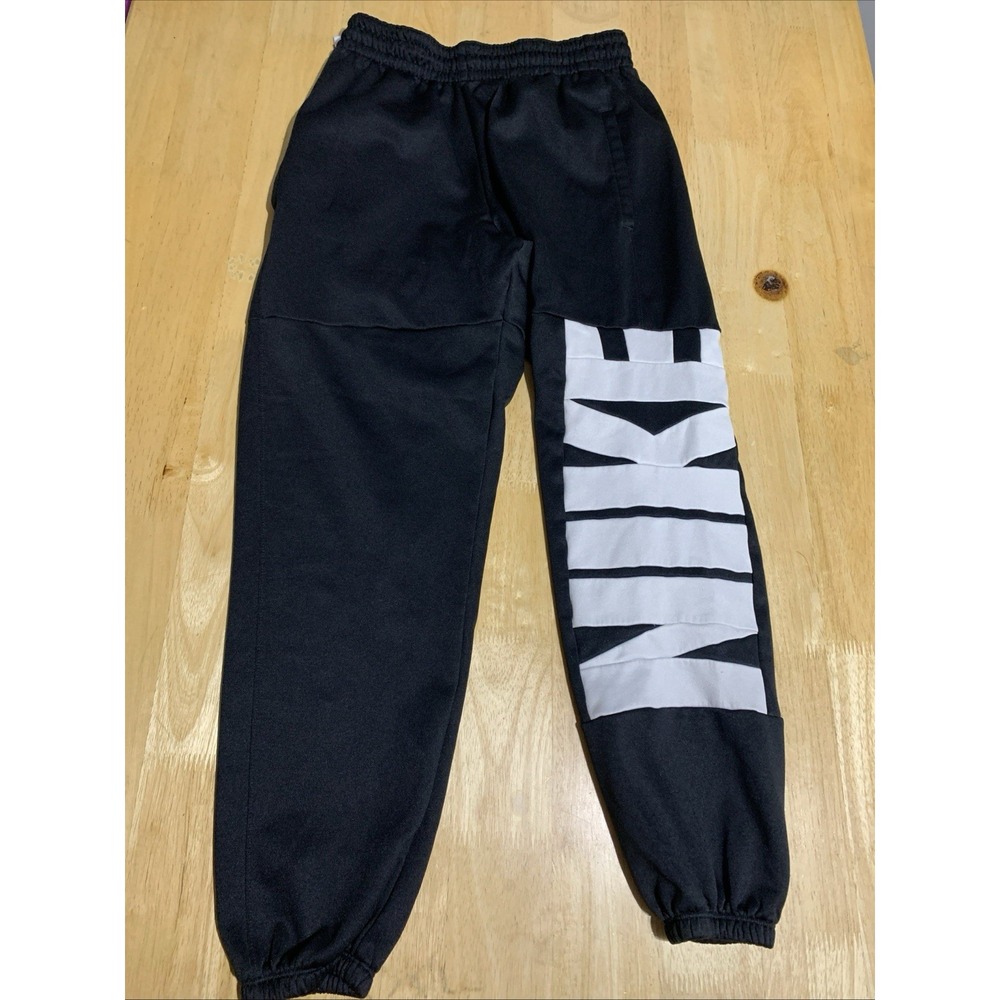 Nike Track Pants Mens 2XL Black Therma-FIT Fleece Lined Zip Pocket